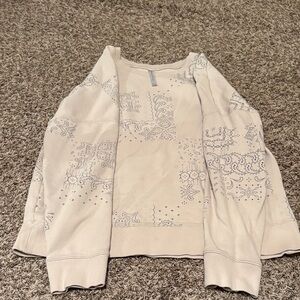 Fabletics Cream Bandana Print Sweatshirt